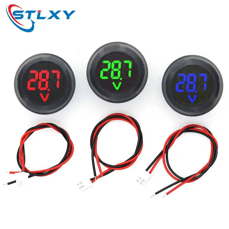 Цифровой дисплей стандарта DC 4-100 в Круглый двухпроводной вольтметр цифровой