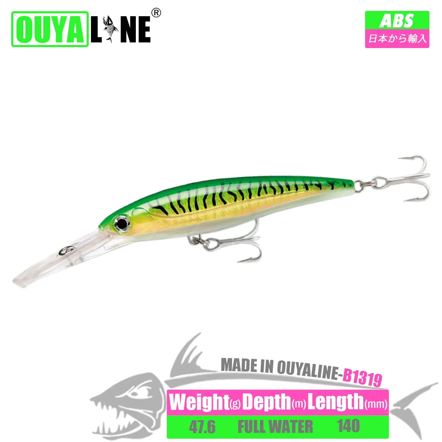 

Minnow Fisshing Lure 47.6g 14cm Isca Artificial Sinking Hard Bait Bass Pesca Accesorios Mar For Perch Seabass Fish Tackle Leurre