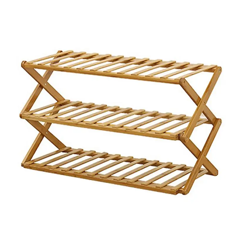 

Shoe Rack Wood Multi-tier Free Standing Shoe Rack Stable And Durable Foldable Bamboo Shoe Rack Multifunctional Shoe Shelf Free