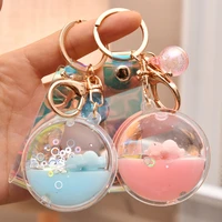 small gift keychain cute keychains women acrylic creative cartoon bag pendant jelly disc lying bear into the oil fashion jewelry