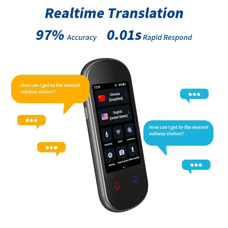 

Portable Z2 Audio Translator Machine 109 Language Smart Translate Offline In Real Time Smart Voice AI Voice Photo Translation