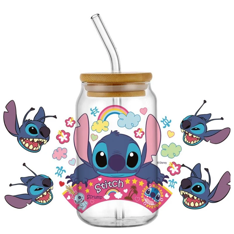 Minoso милый стежок 3D УФ DTF новый дизайн мультфильм переводные наклейки 16 унций