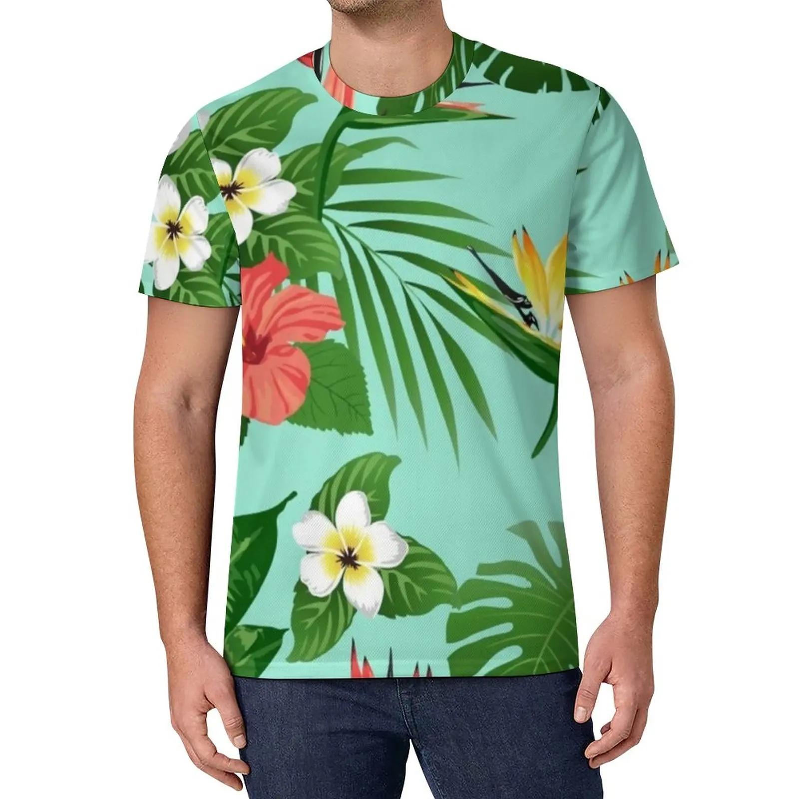 

Gorgeous Tropical Floral T Shirt Hawaii Flower Fashion T-Shirts Summer Pattern Tees Streetwear Clothes Gift
