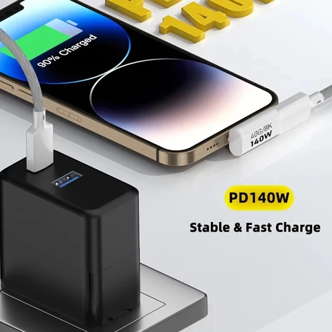 NNBILI PD140W USB C адаптер «мама-папа» PD 3.1 конвертер 40 Гбит/с передача данных 8K при 60 Гц удлинительный разъем для MacBook ﻿ ﻿ ﻿