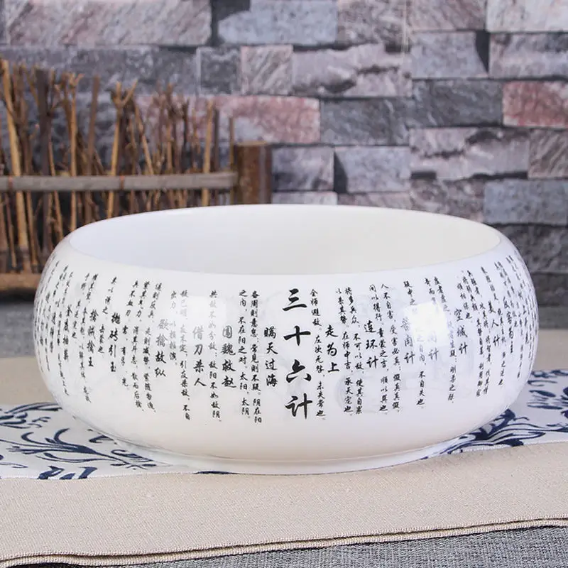 

Миска для воды и чая, Большая Керамическая Сине-белая чашка для ручек, набор из шести джентльменов кунг-фу, аксессуары для церемонии, специал...