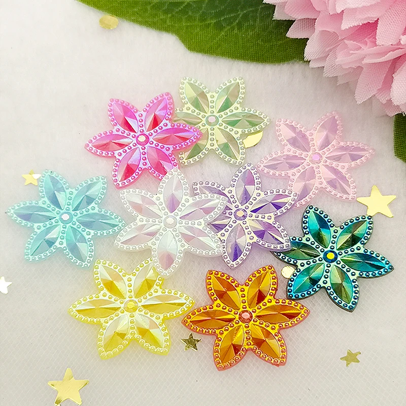 Кристаллические стразы Flower Rhinestone Flatback Strass Crystal Stones для ювелирных изделий, декора одежды, свадебных украшений, 20 шт/лот, 24 мм.