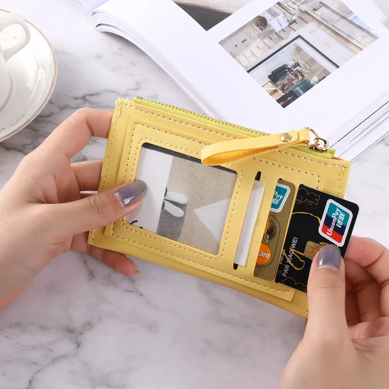 Short Wallet Women Student  Print Mini Card Coin Purse Simple Cute Zipper Thin Wallets for Girls