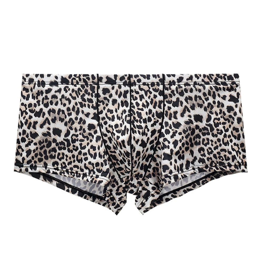 

Men Boxer Shorts Leopard Knickers U Convex Pouch Underpants Comfort Breathable Thin Trunks Boxers Briefs Underwear Calzoncillos