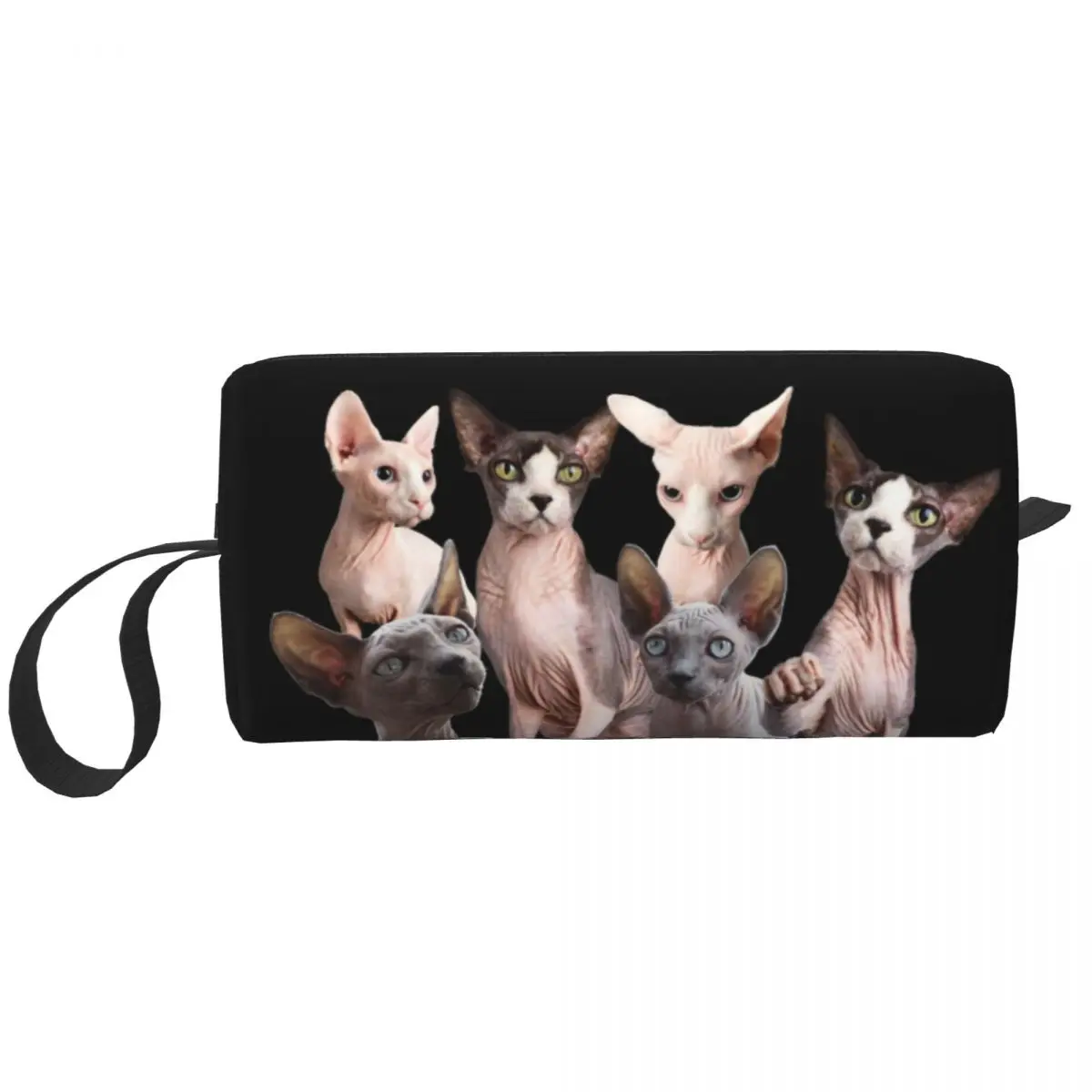 

Женская косметичка в виде кошки Sphynx, милая вместительная косметичка в виде котенка, женская косметичка, женская косметичка в виде двух предметов, коробка в виде котенка