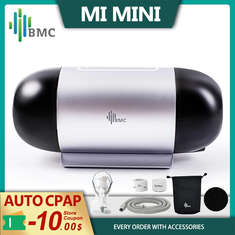 

BMC M1 Mini Auto CPAP APAP Car Travel With Anhydrous Humidifying Mask Auto Ramp Feature Pressure Adjusting Sensitivity 400g