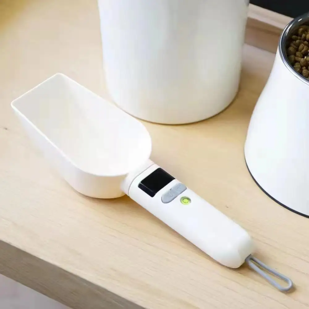 

Pet Food Scale Electronic Measuring Tool Dog Cat Feeding Bowl Measuring Spoon Kitchen Scale Digital Display 0-800g