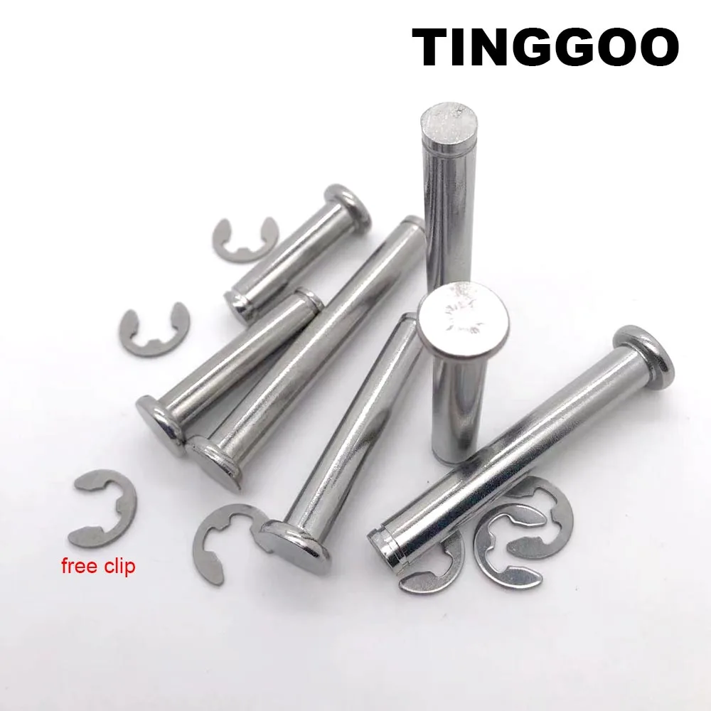 1/5pcs M3 M4 M5 M6 M8 M10 M12 Stainless Steel Flat Head Bearing Cylindrical Positioning Axis Roll Dowel Pin With Shaft Circlip