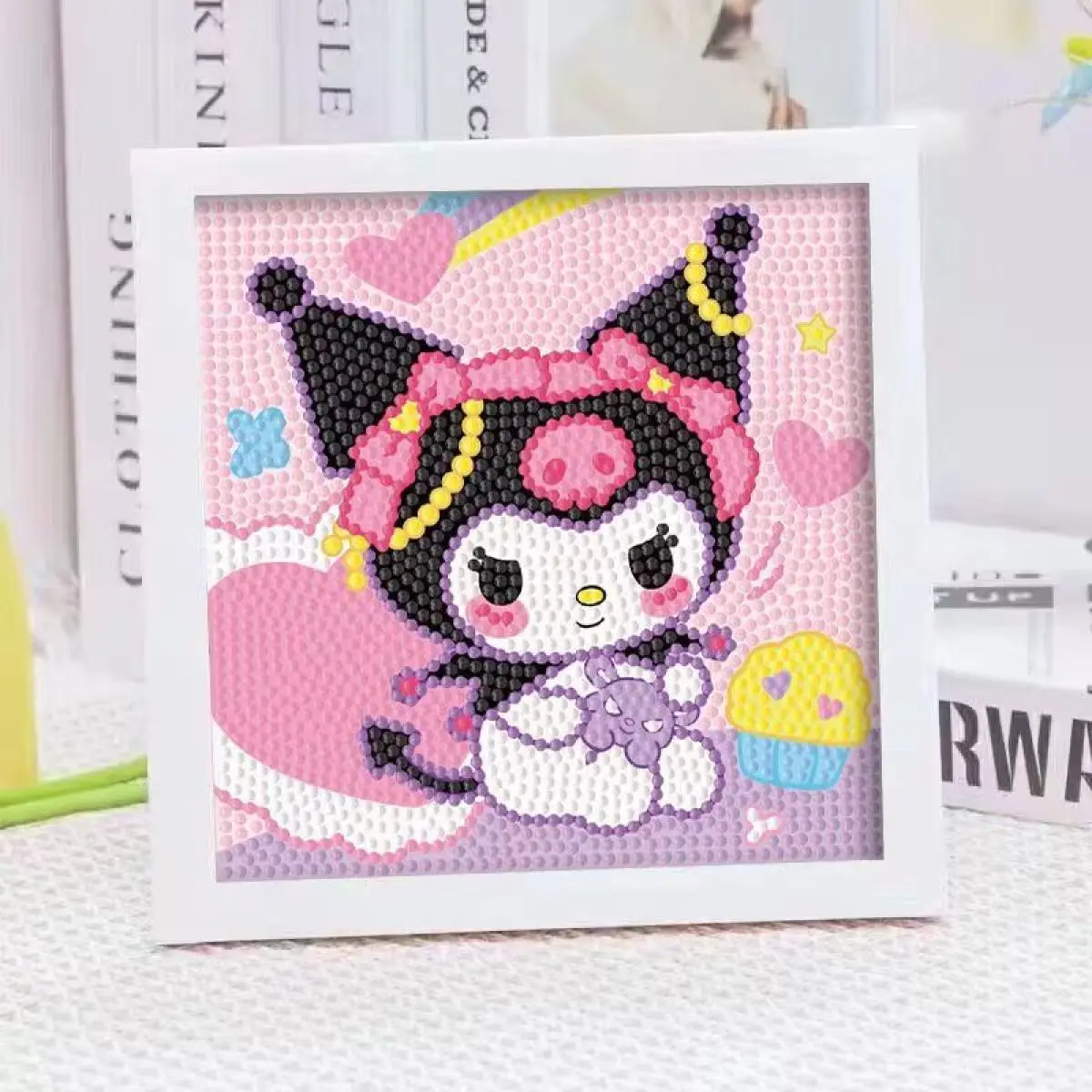 Декоративная картина в рамке Kuromi Sanrio из мультфильма алмазная живопись наклейка
