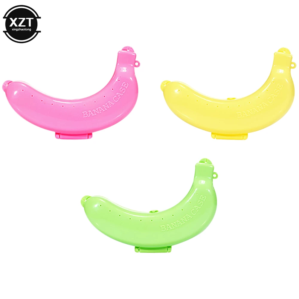 

Cute 3 Colors Fruit Banana Protector Box Holder Case Lunch Container Storage Box Kids Outdoor Travel Carry Candy Snacks Holder