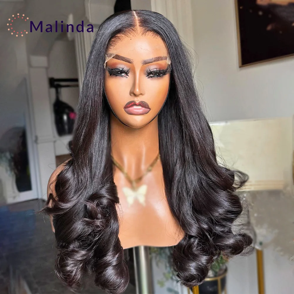 300% Плотность Свободная волна 9x6 Прозрачный кружевной закрытие Бесклеевой парик