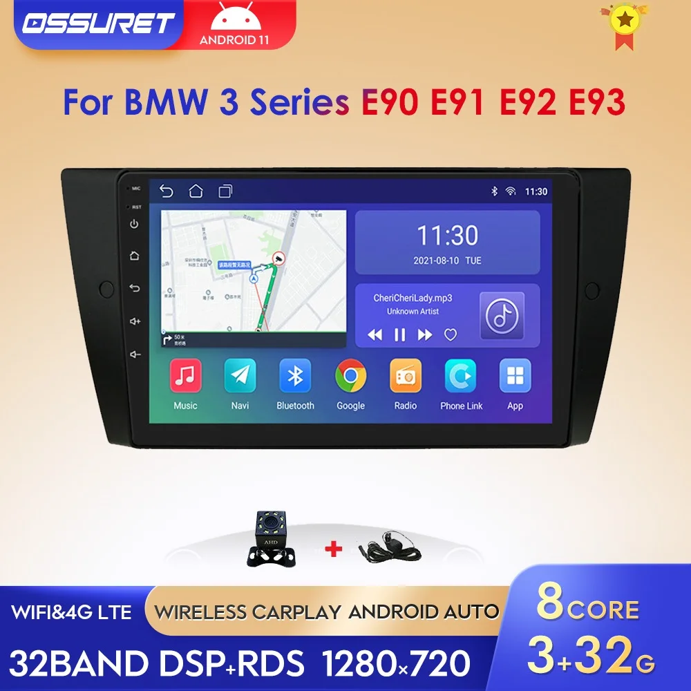 4G+64G Android 10 For BMW 3 Series E90 E91 E92 E93 Car Radio Multimedia Video Player Navigation GPS 2 Din NO DVD Autostereo