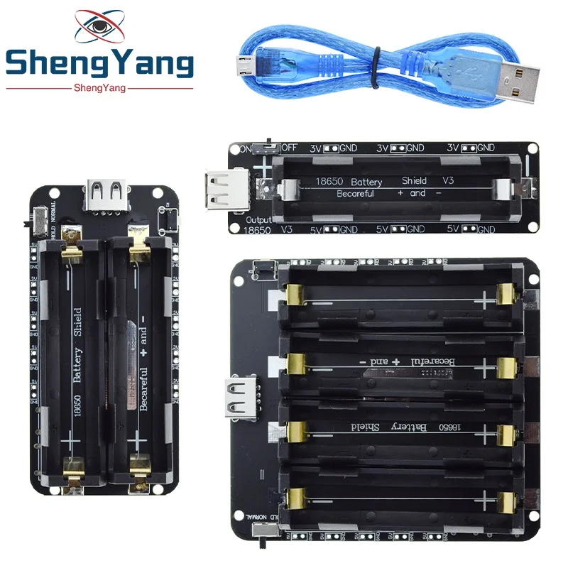 Two Voltage 18650 Lithium Battery Shield V8 Mobile Power Expansion Board Module 5V/3A 3V/1A Micro USB For Arduino ESP32 ESP8266 - купить по