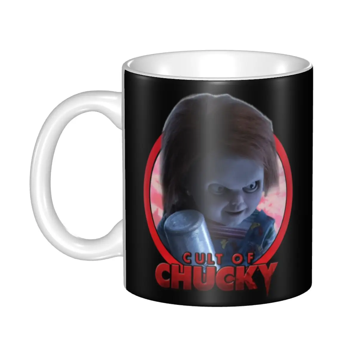 

Personalized Cult Of Chucky Logo Mugs DIY Child's Play Ceramic Tea Milk Coffee Cup Men Women Outdoor Work Camping Cups
