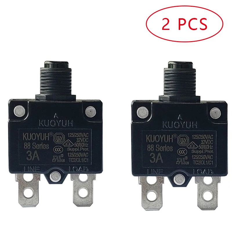 

2 PCS A Sets Kuoyuh 88 Series Plastic Nut Resettable Thermal Motor Protection Circuit Breaker
