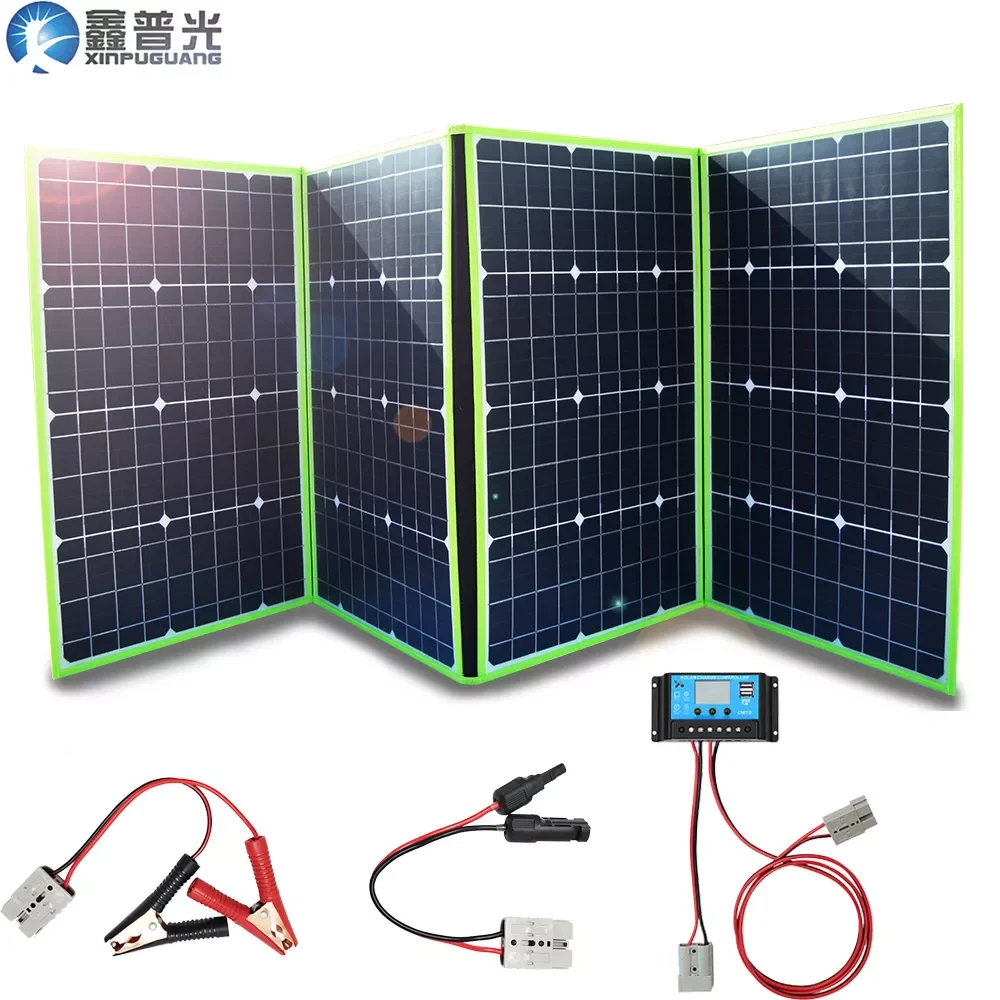 

300W 100W Foldable Solar Panel Kit 12V 24V Battery Charger Controller Portable Placa Solar Flexible Solar Panel Charger