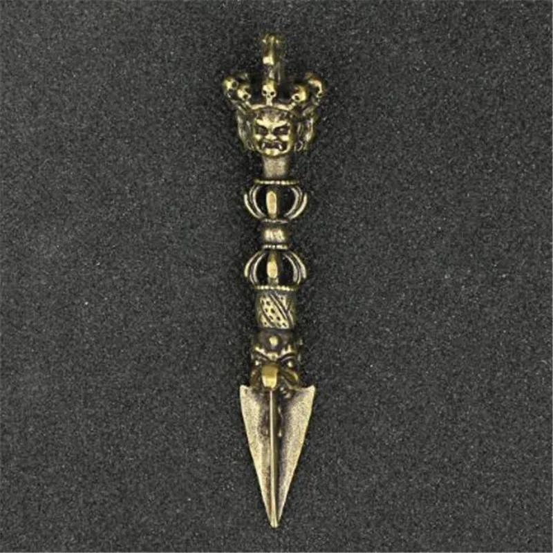 Буддийские артефакты из чистой меди украшения латунная голова лошади череп