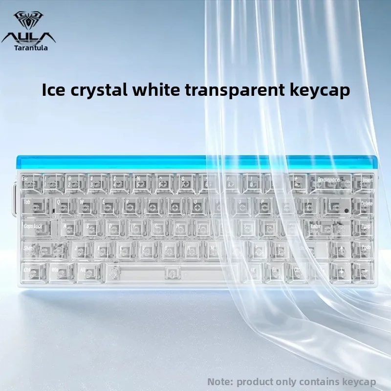 Фото Набор прозрачных кейкапов AULA Ice Crystal, оригинальная высота, 116 шт., светопропускающие, совместимы с клавиатурами F87/F99/F75 №2