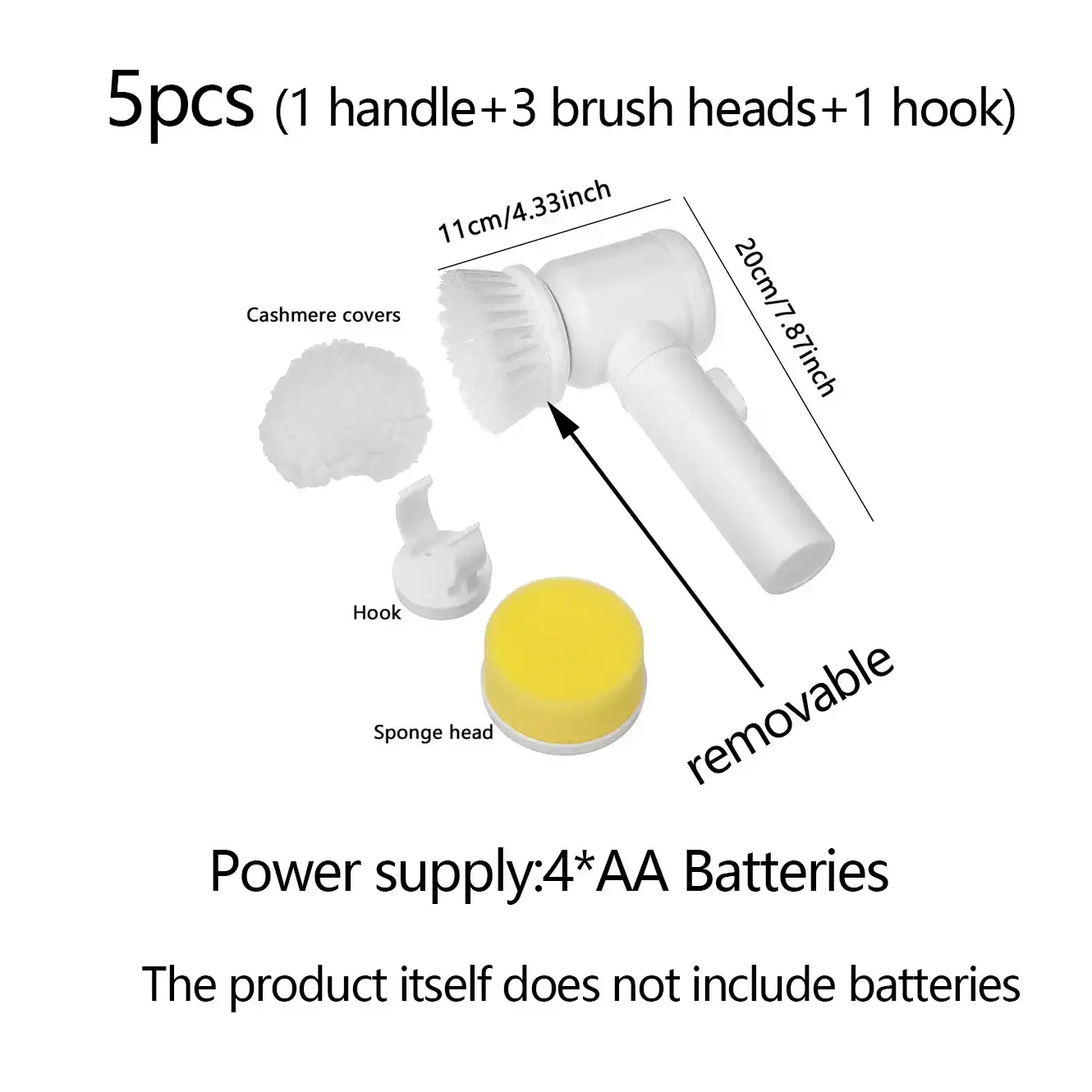 Беспроводной Многоцелевой Набор Чистящих Щеток Для Кухни И Ванной Комнаты —