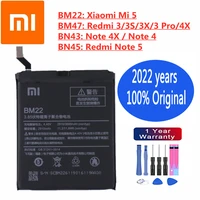 2022 years 100 xiaomi original battery for xiaomi mi 5 redmi 3 3s 3x 3 pro 4x note 5 4x 4 note5 note4x bm22 bm47 phone battery