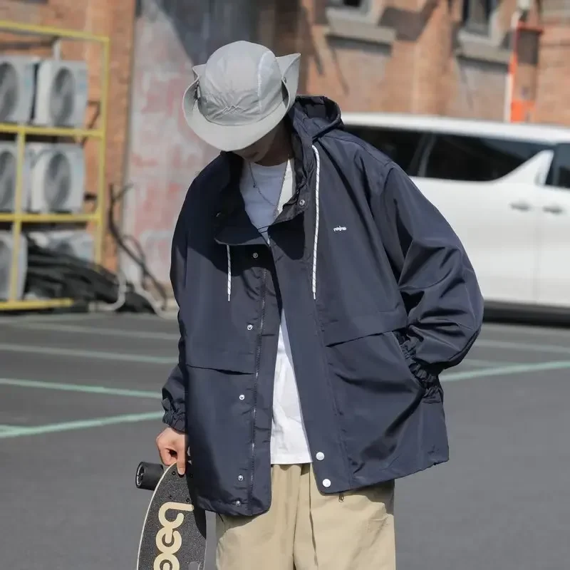 2024 осенний пиджак с капюшоном в японском стиле мужская модная брендовая куртка