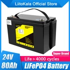 Литиевая батарея LiitoKala 24 в 70 Ач 80 Ач Lifepo4 с 100А BMS для инвертора, солнечной панели, скутера, подсветки для лодки