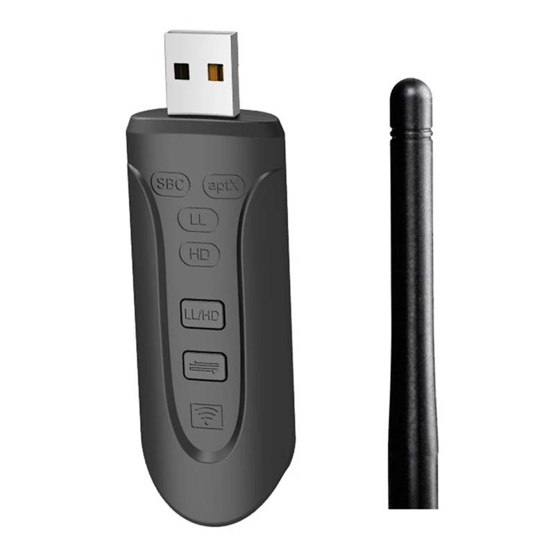 

USB Bluetooth Dongle Adapter BT 5.3 Wireless Audio Computer Adapter AUX 3.5 RAC Aptx HD Adaptive Speaker Transmitter