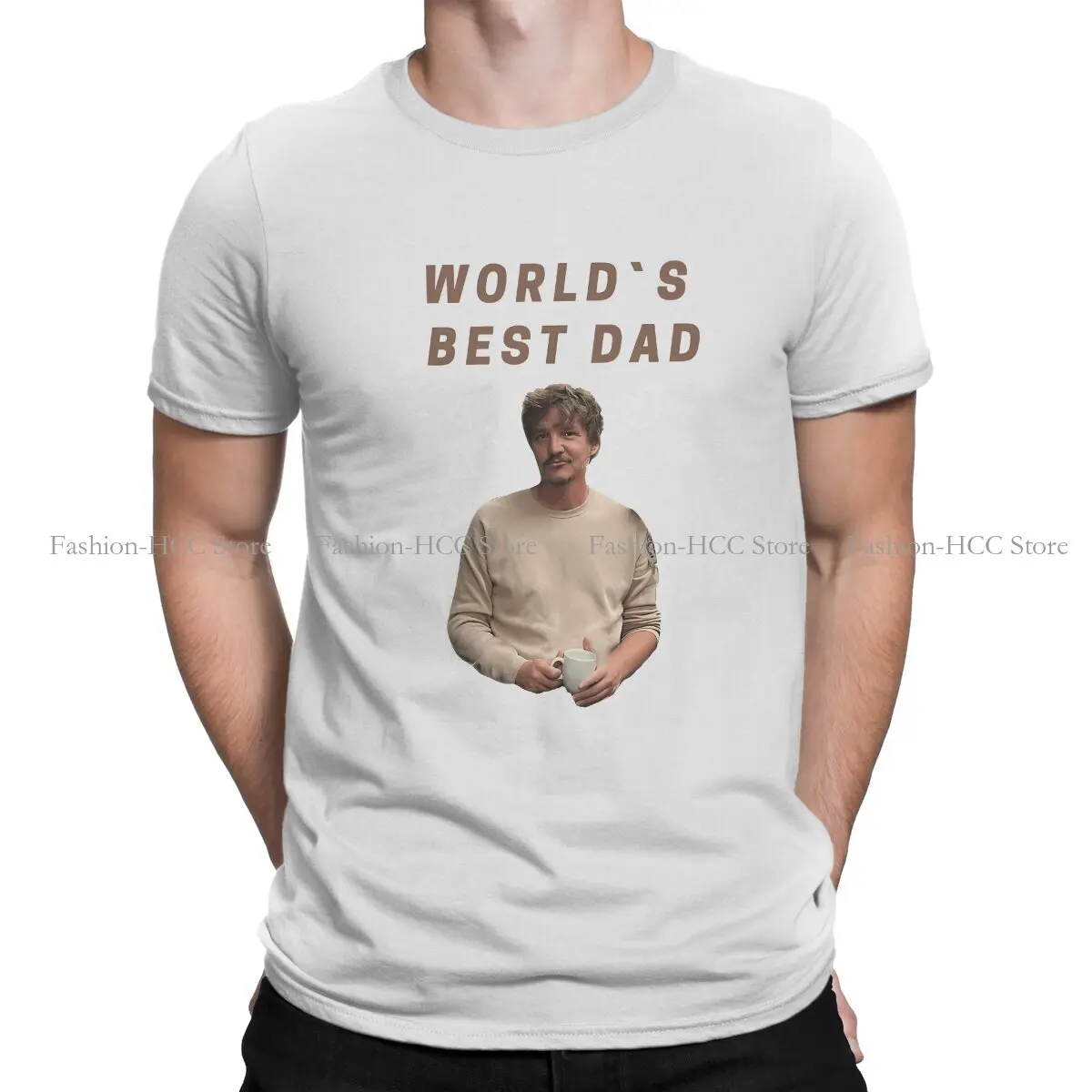 

World's Best Dad Harajuku TShirt Pedro Pascal American Actors Style Streetwear Leisure T Shirt Male Tee Polyester