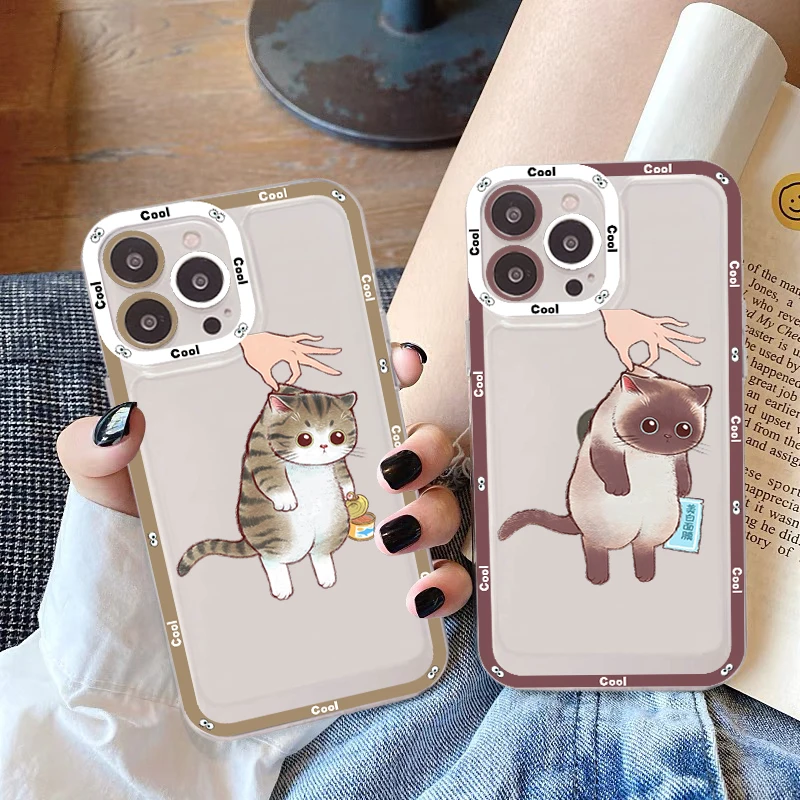 

Again Don't Kiss Me Funny Cute Cat Phone Case For IPhone 14 13 12 11 Pro Max Mini X Xs XR Transparent Case