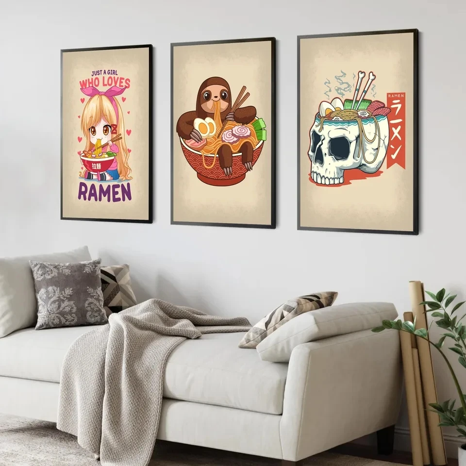 Японский котенок декоративная живопись укиё-э суши ресторан японский рамен