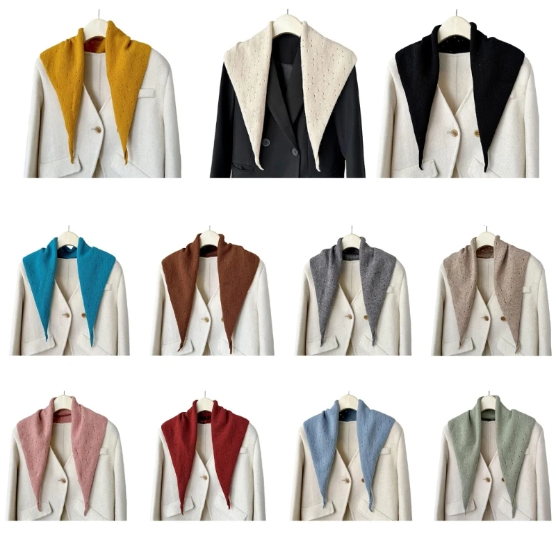 Женский треугольный шарф зимний однотонный дамская шаль для покупок