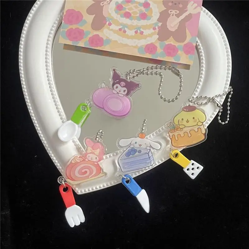 

Kawaii Sanrioed Kuromi Mymelody Cinnamoroll Pompompurin мультяшный милый брелок сумка Подвеска акриловый аниме игрушки девочка подарок на день рождения