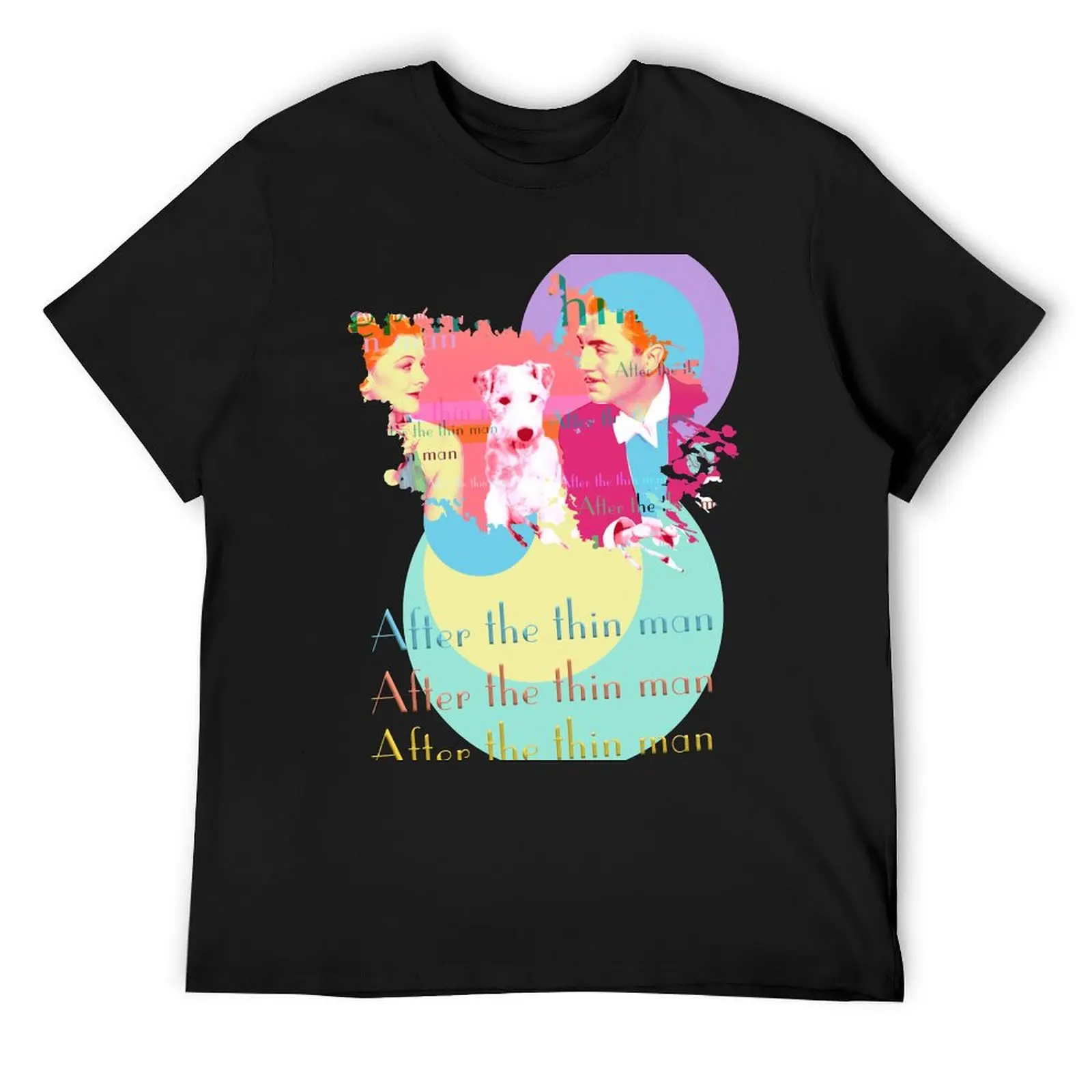 После тонкого мужчины актер с William Powell и Myra Loy and dog Asta Футболка уличная одежда