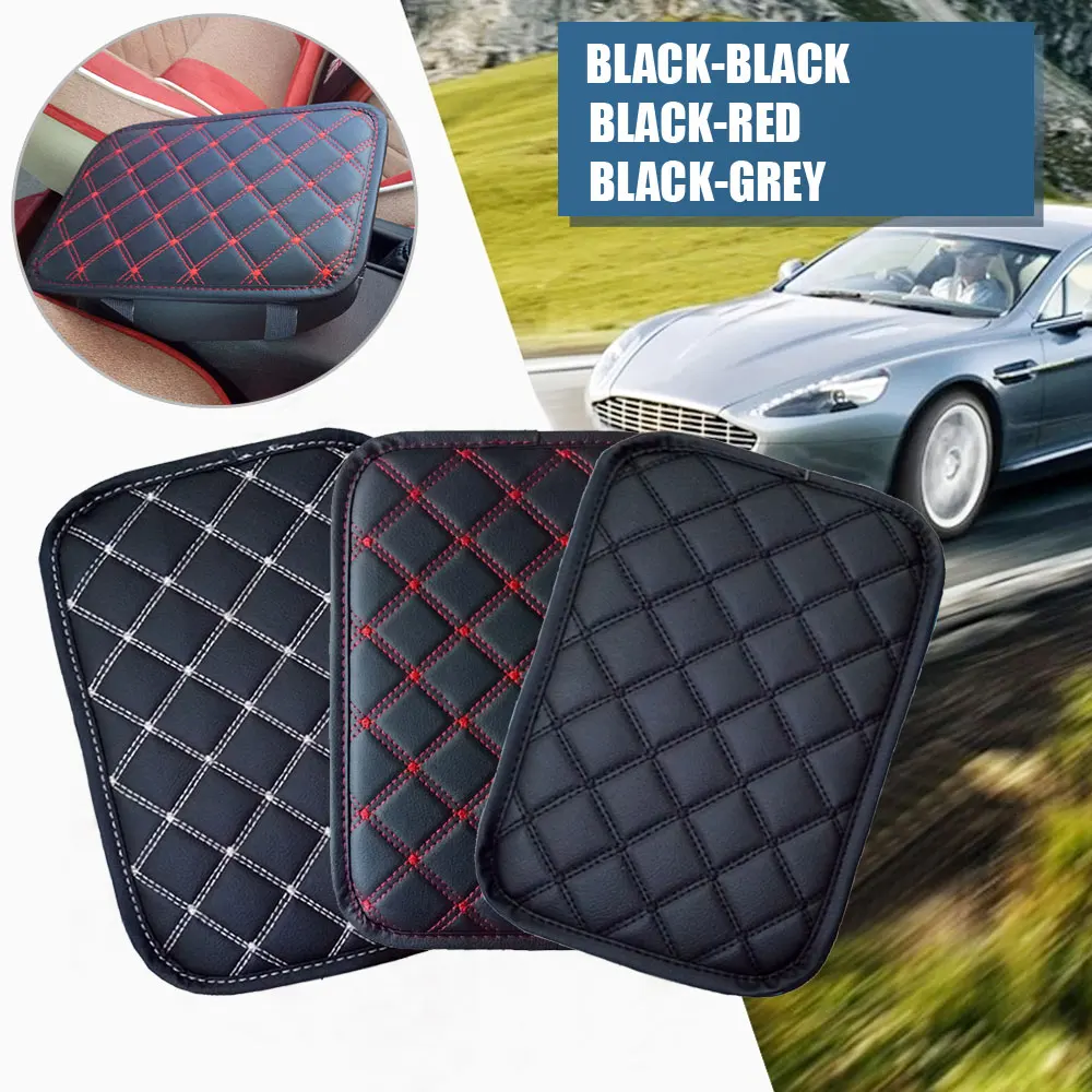 

Artificial Leather Car Armrest Mat Interior Auto Armrests Storage Box Mats Dust-proof Cushion Cover Armrest Protector Waterproof