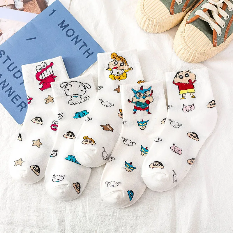 

Crayon Xiaoxin Fashion Socks Cartoon Men Socks In The Tube Cute Casual Women's Socks High Quality Fashion Breathable Short Socks