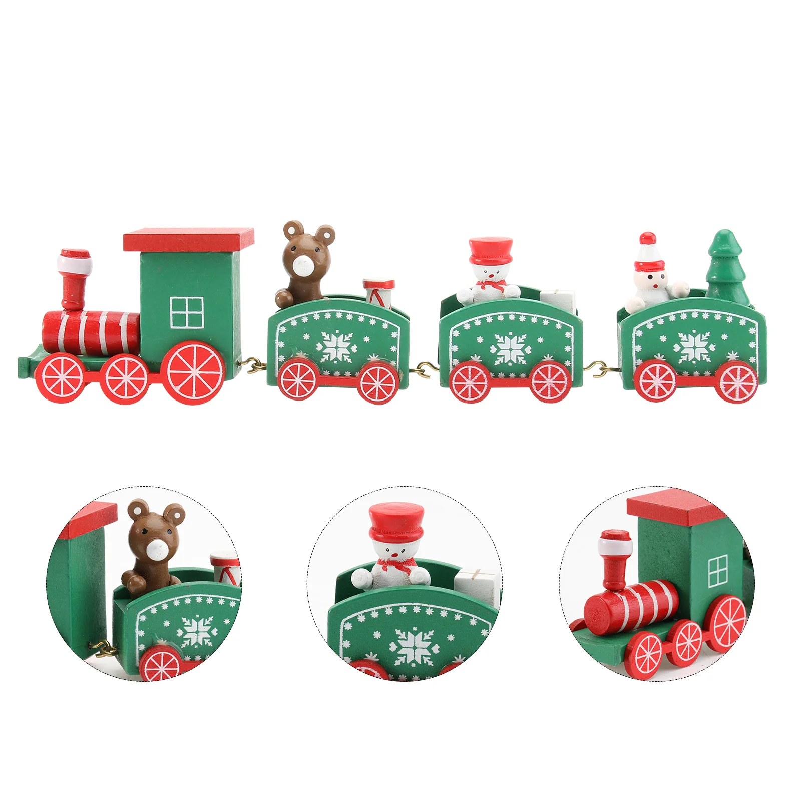 

Train Christmas S Classic Set Wooden Wood Ornaments Mini Desktop Party Kids Gift Trains Miniature Holidaysupplies