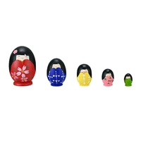 1 set of adorable stacking nesting doll colorful painted wooden doll home decor craft