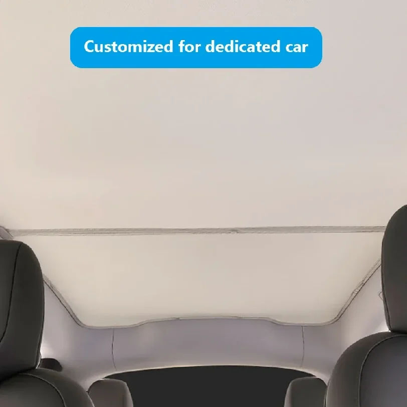 Фото Солнцезащитный козырек для Tesla Model Y Juniper 2025 и Model 3 Highland: нано-кристаллическая стеклянная крыша с застежкой, охлаждающая накладка на люк №2