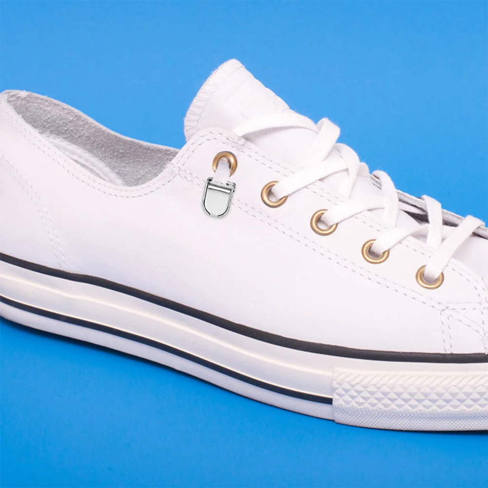 Shoelace Buckles Lace Clips Shoe Metal Lock Shoes Laces Elastic Tie Locks No Running Locking Repair Tips Stopper Buckle Tail