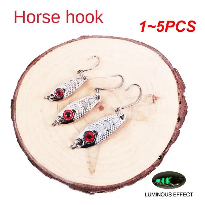 

1~5PCS Luya Bait False Reusable Bionic Design Luminous Little Bean Sharp Hook Sea Fishing Artificial Bait Sequined Bait