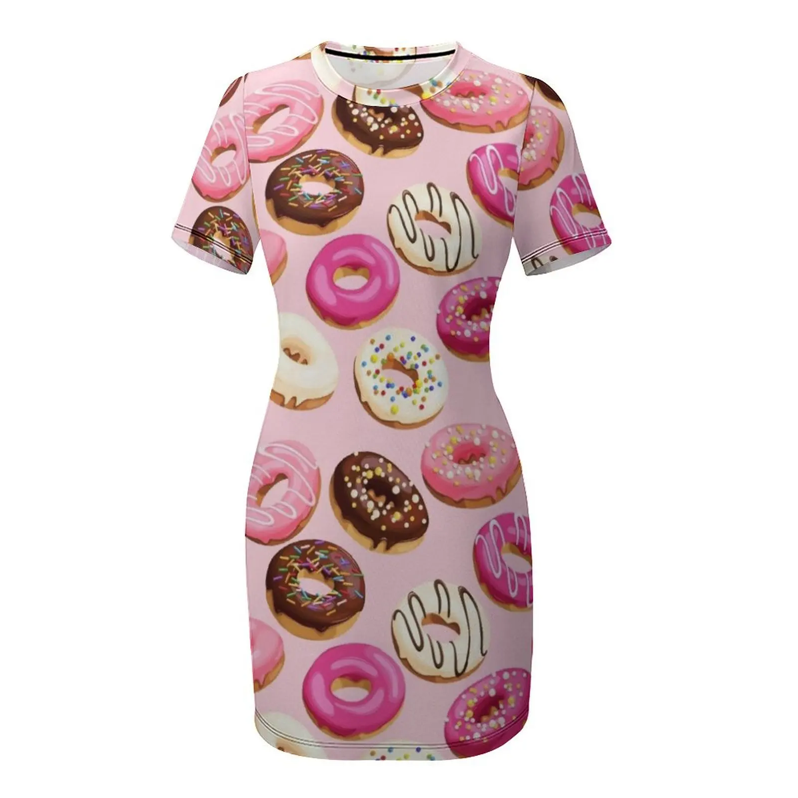 Розовое вкусное платье с короткими рукавами в стиле ретро элегантные и красивые