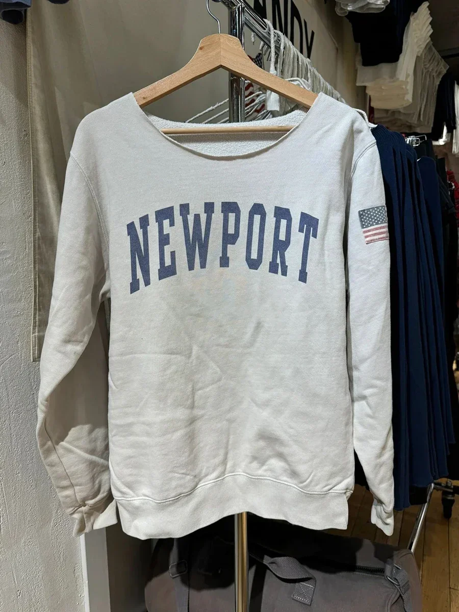 Женский пуловер на плечо в американском стиле осень 2024 толстовка с круглым