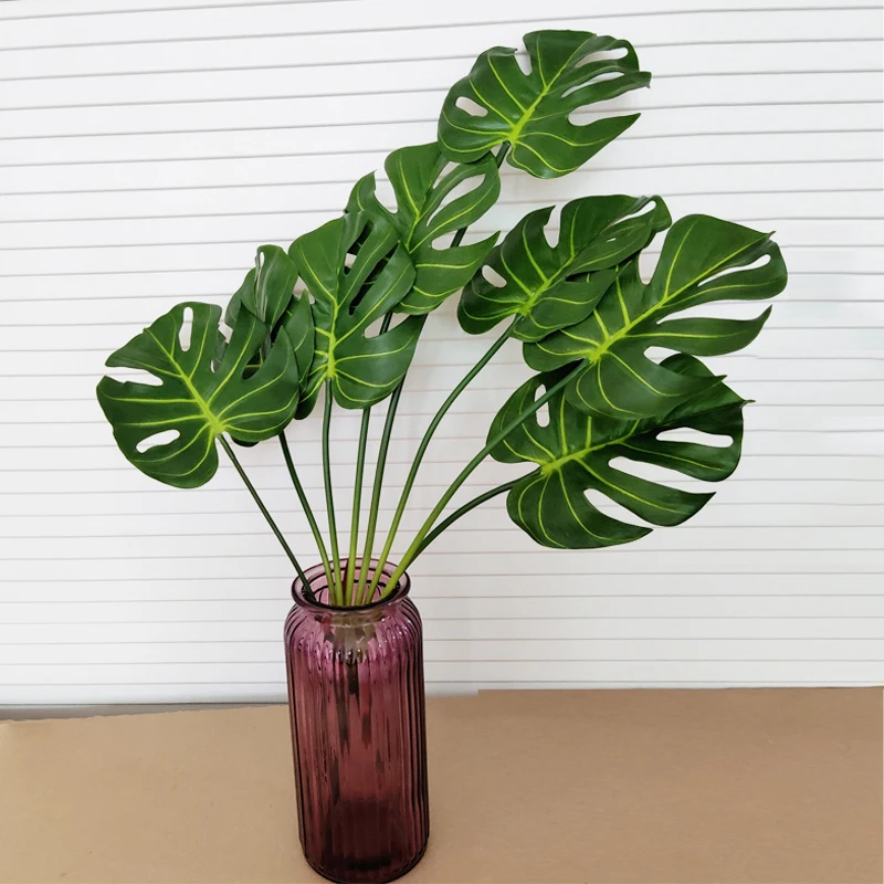 

71cm Artificial Monstera Plant 7 Leaves Tropical Artificial Palm Home Garden Decoration Fake Plant DIY Desktop Plastic Foliage