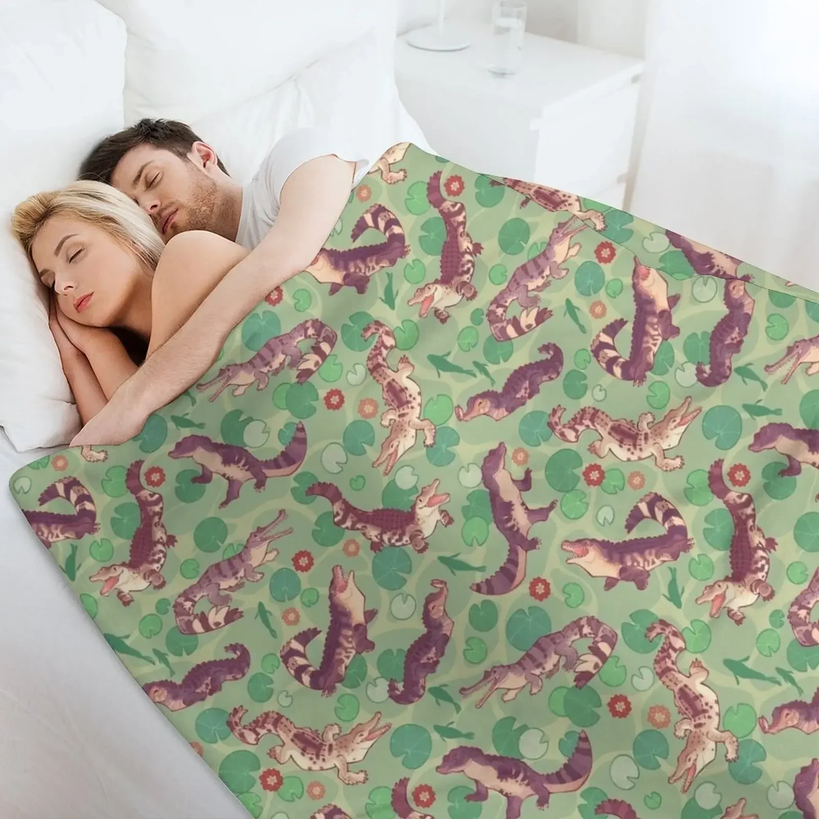 Крокодилы в воде пледы большое одеяло для пикника мягкие большие одеяла сна