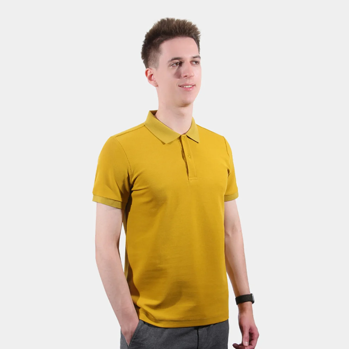 

9329 Business Casual Solid Color Simple Polo Shirt Men's Summer Goup Customized Clothing Youth Team Short Sleeve Basic Tops Tees