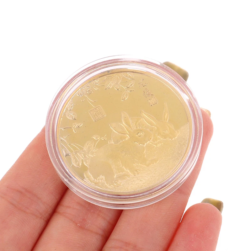 

Памятные монеты 2023 на Новый Год Кролика окрашенные китайскими зодиаками золотые медали подарок сувенирные монеты